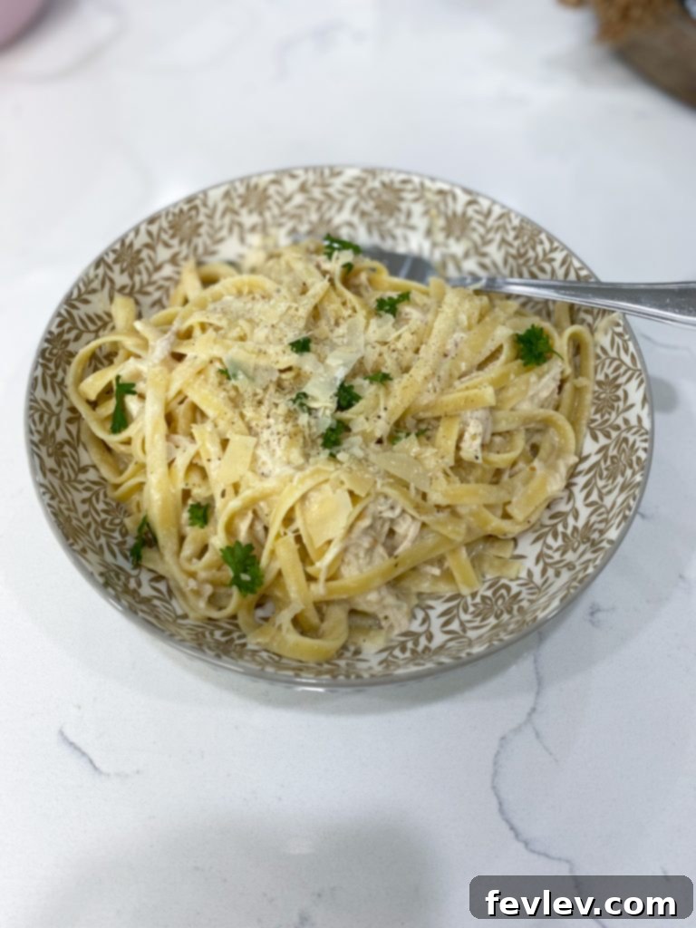 Close-up of Olive Garden chicken pasta ingredients