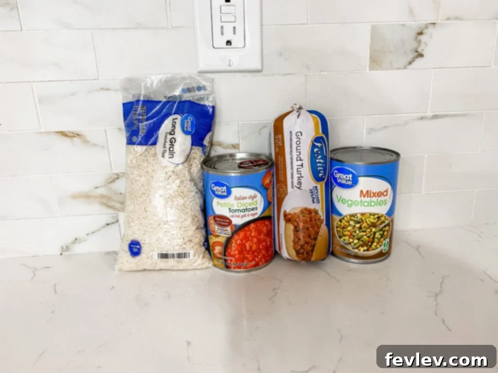 Delicious and healthy Ground Turkey and Rice Skillet, perfect for a quick dinner.