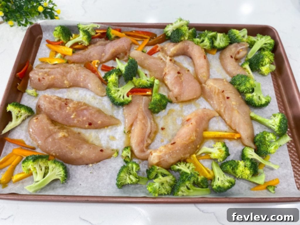 Radiant Orange Chicken 3 Array of fresh ingredients including chicken, orange, ginger, garlic, broccoli, and red bell pepper for healthy orange chicken.