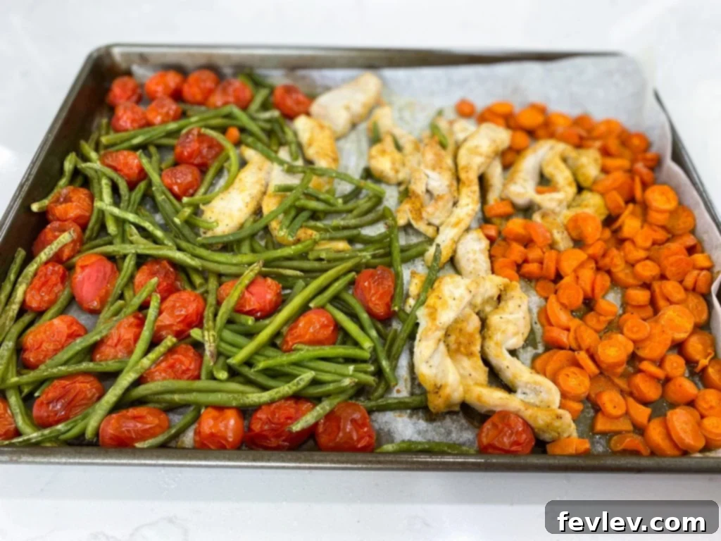One-Pan Roasted Chicken and Vegetables 2 sheet pan roasted chicken and vegetables, a vibrant and healthy meal