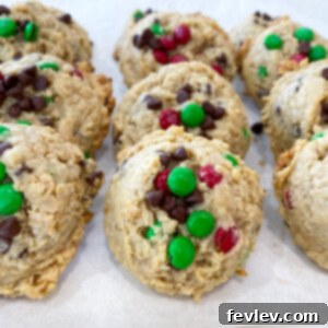 Perfectly baked Cake Mix Monster Cookies piled high, ready to be enjoyed.