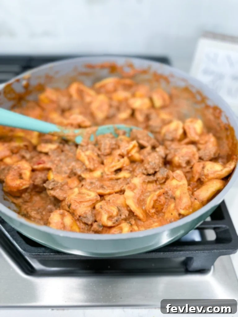 Close-up of cheesy tortellini in a bowl
