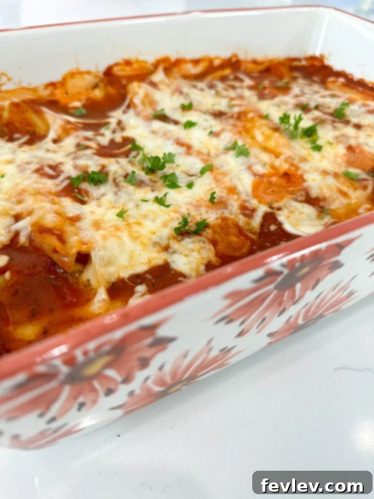 baked easy cheese manicotti in a dish