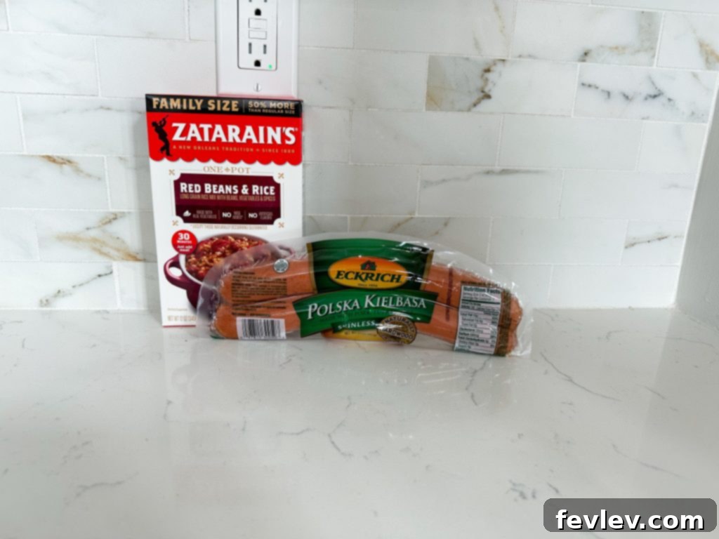 No-Fuss Red Beans and Rice 2 Easy Red Beans and Rice with Kielbasa
