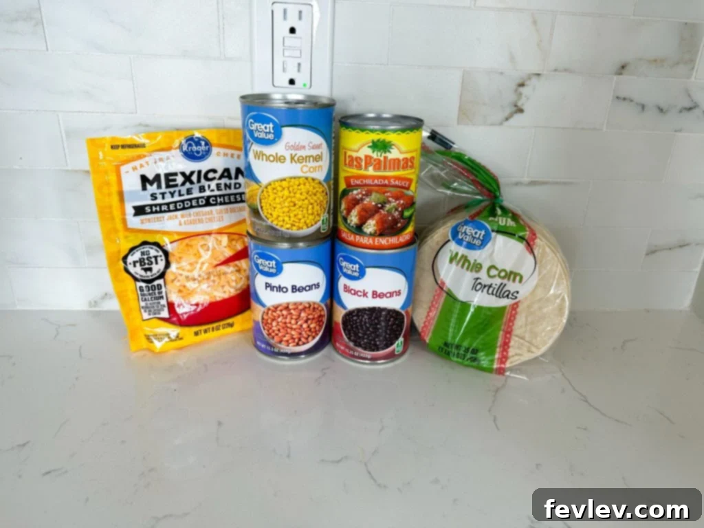Delicious baked black bean enchilada casserole with melted cheese
