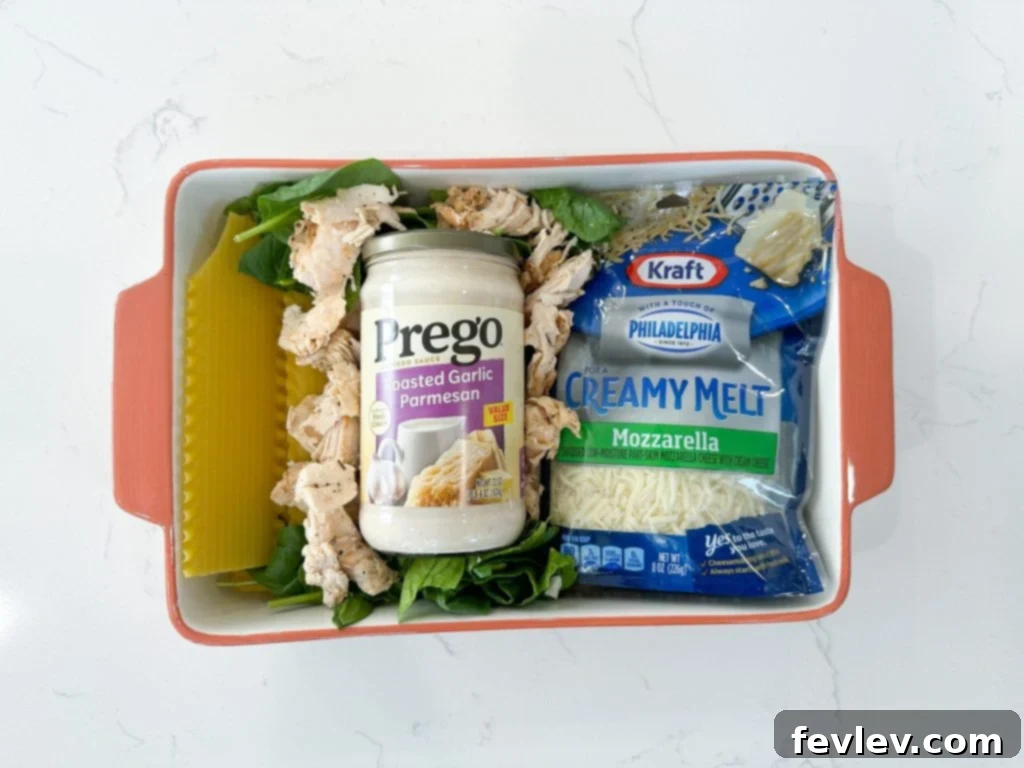 Creamy Chicken and Spinach Lasagna 2 Delicious Chicken and Spinach Alfredo Lasagna baked to perfection