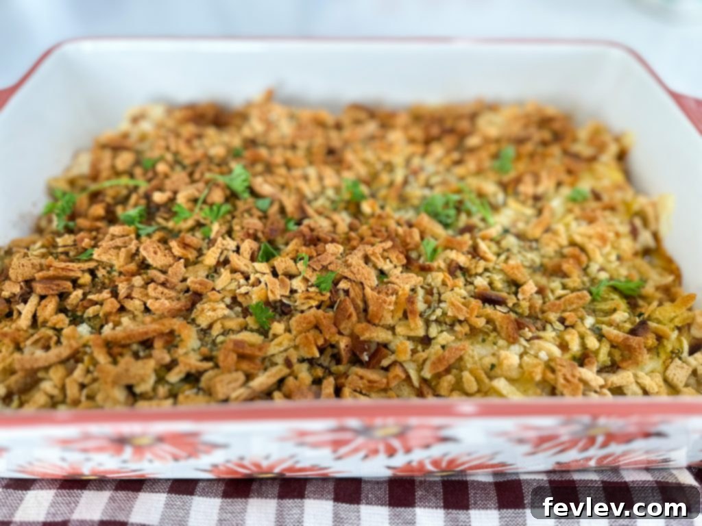 Cooked Chicken Cordon Bleu Casserole ready to serve
