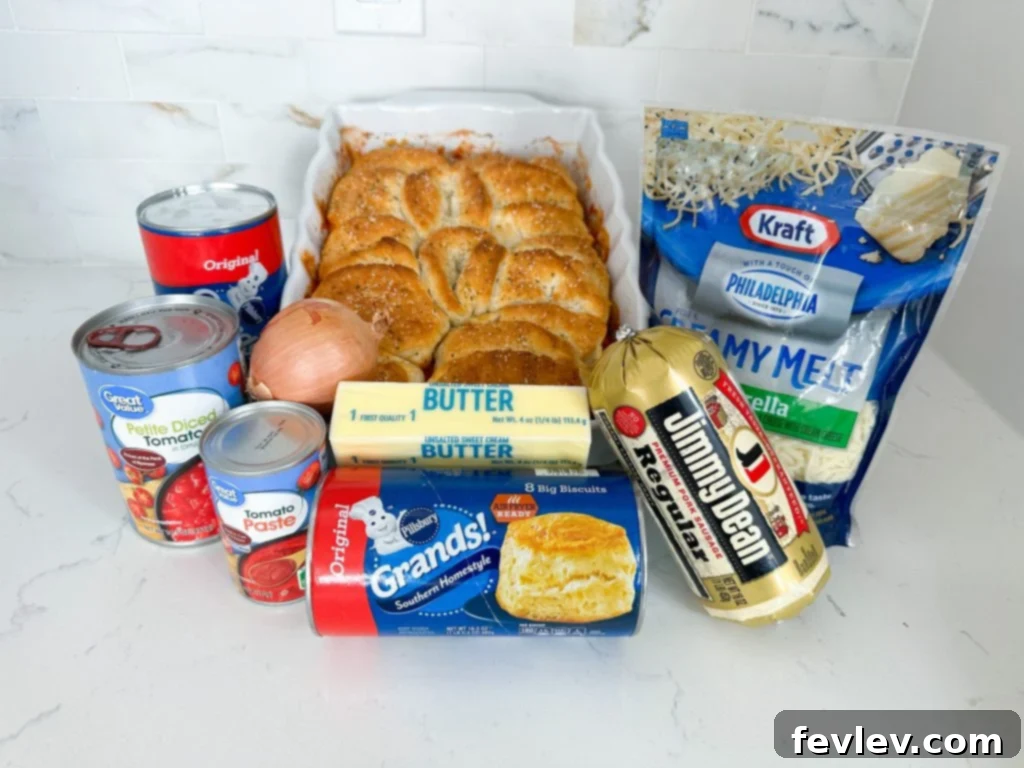 Delicious Italian Sausage Biscuit Casserole with golden brown biscuits