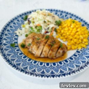 Delicious Glazed Brown Sugar Italian Chicken served in a baking dish