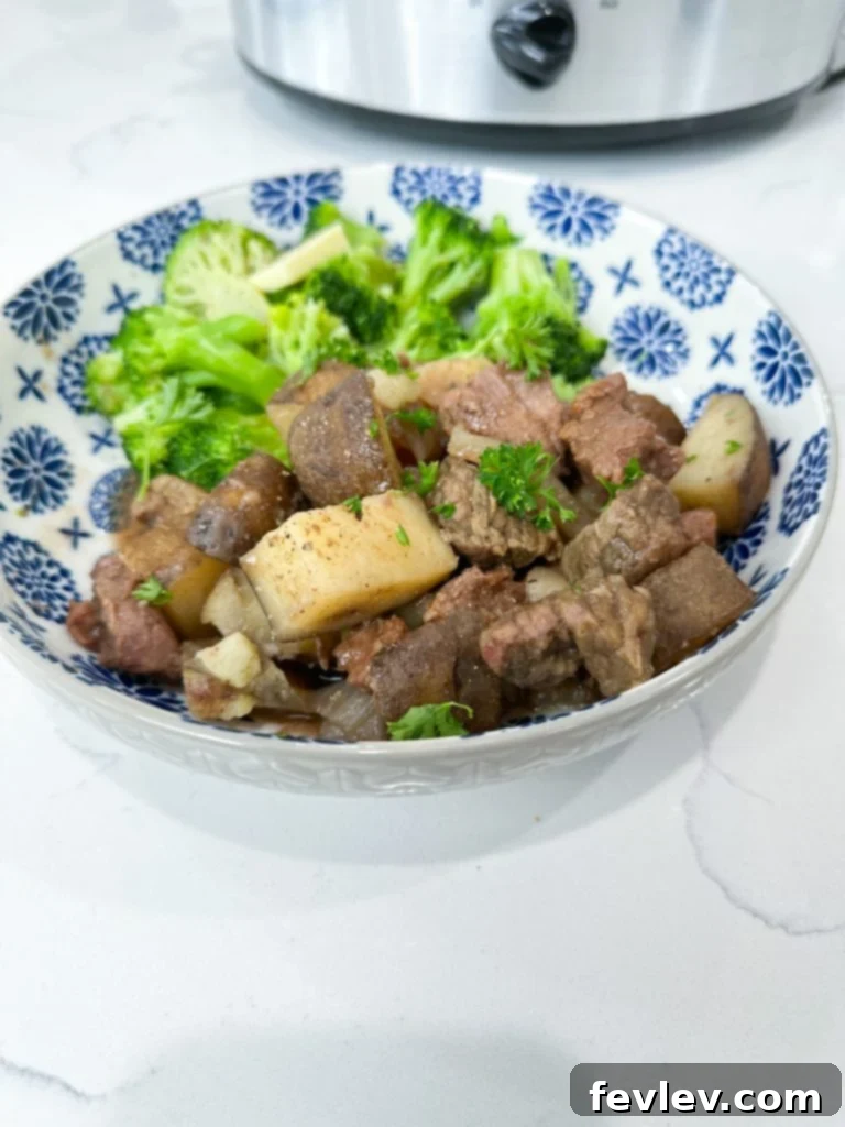 Ingredients for slow cooker garlic steak bites laid out on a table