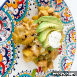 Green Chile Chicken with Potatoes ready to serve