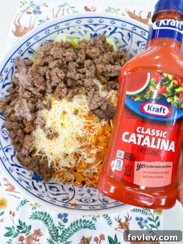 Catalina Doritos Taco Salad 4 Freshly sliced avocado, adding a creamy texture and rich flavor to the taco salad.