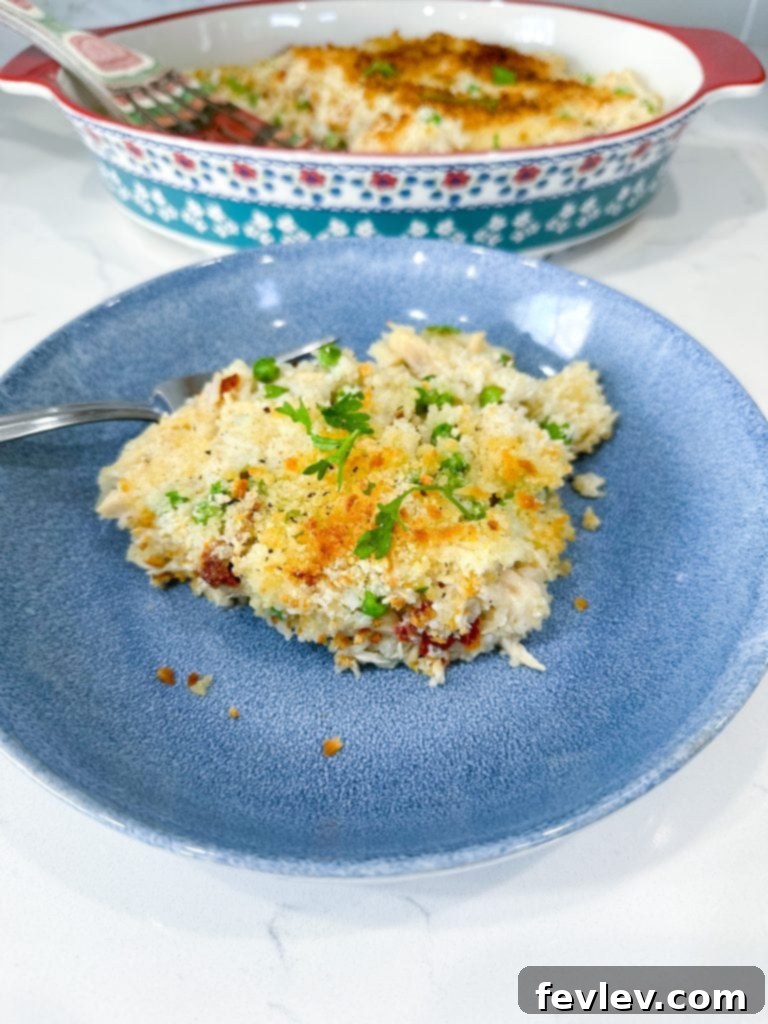 Close-up of fresh ingredients for Chicken Alfredo Rice Casserole