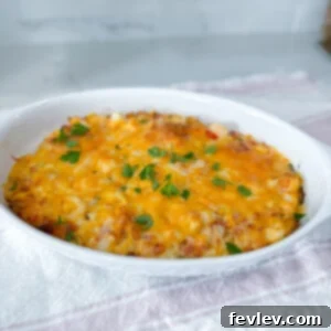 Delicious Creamy Ham and Potato Casserole, golden brown and bubbly