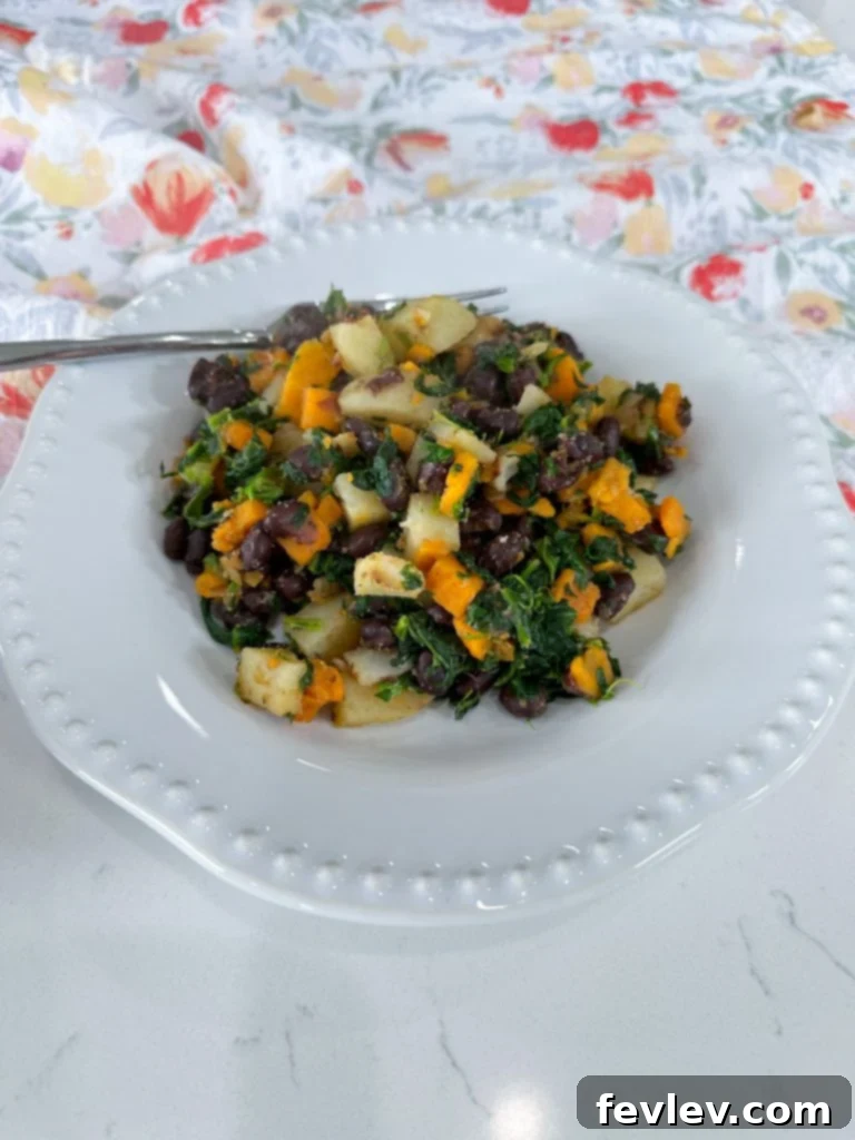 The Bare Bones Eating Guide 3 Budget-friendly sweet potato and black bean hash