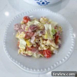 Delicious Italian Grinder Pasta Salad in a bowl.