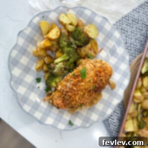 Crispy Parmesan Crusted Sheet Pan Chicken with Roasted Potatoes and Broccoli