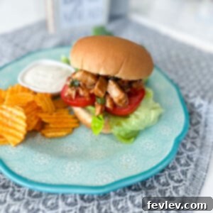 Delicious Hawaiian Barbecue Chicken Sandwich with fresh toppings