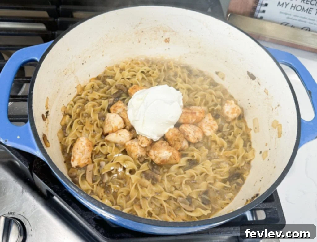 Quick & Creamy One-Pot Chicken Stroganoff 6 Making cornstarch slurry for stroganoff
