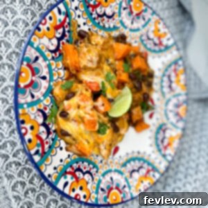 Sizzling Southwest Chicken and Sweet Potato Skillet 2 Vibrant Southwest Chicken and Sweet Potato Skillet with melted cheese and fresh cilantro garnish