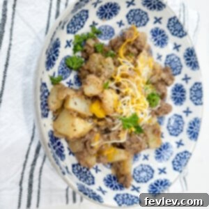 One Pot Beefy Cheesy Potatoes skillet meal