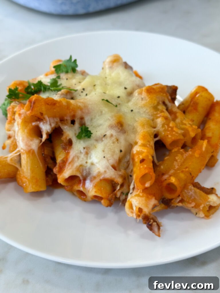 Ultimate Cheesy Baked Ziti 6 Cheesy baked ziti layers