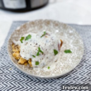 Delicious Slow Cooker Biscuits and Gravy in a crockpot