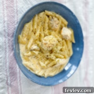 Delicious creamy Parmesan Chicken Pasta, a quick 10-minute dinner recipe
