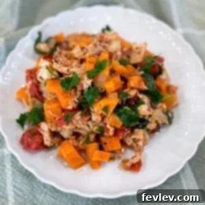Easy chicken and sweet potato dinner, ready to serve