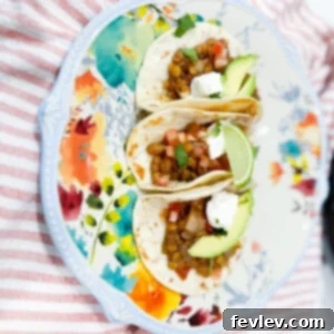 Hearty Lentil Salsa Tacos served in a vibrant, plant-based meal