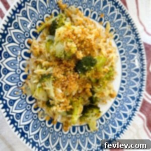 Creamy Broccoli Panko Orzo with crispy topping