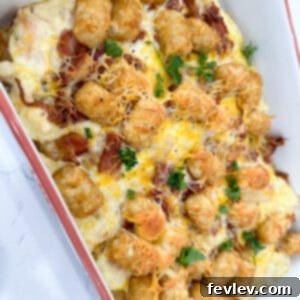 Delicious Chicken Bacon Ranch Tater Tot Casserole
