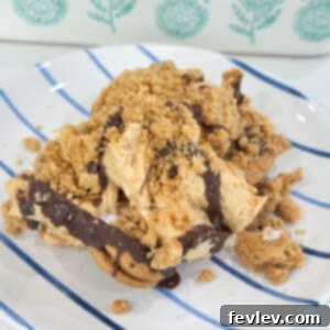 Delicious Nutter Butter Fudge Ice Box Cake with chocolate drizzle and crushed cookies