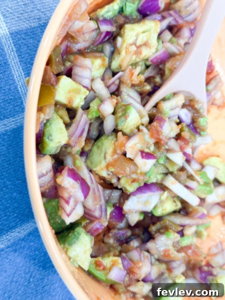 Black Bean Fiesta Burritos 4 Freshly made avocado salsa in a bowl, ready to be served