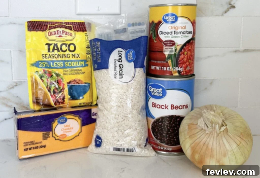 Taco Rice Dinner 2 Taco rice ingredients