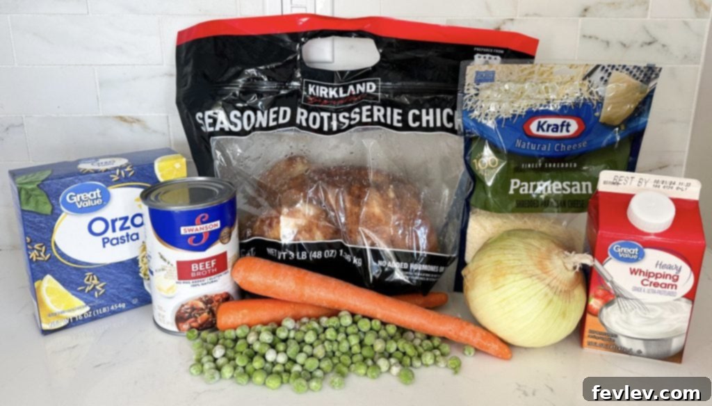 One-Pan Rotisserie Chicken and Orzo 2 rotisserie chicken with orzo skillet