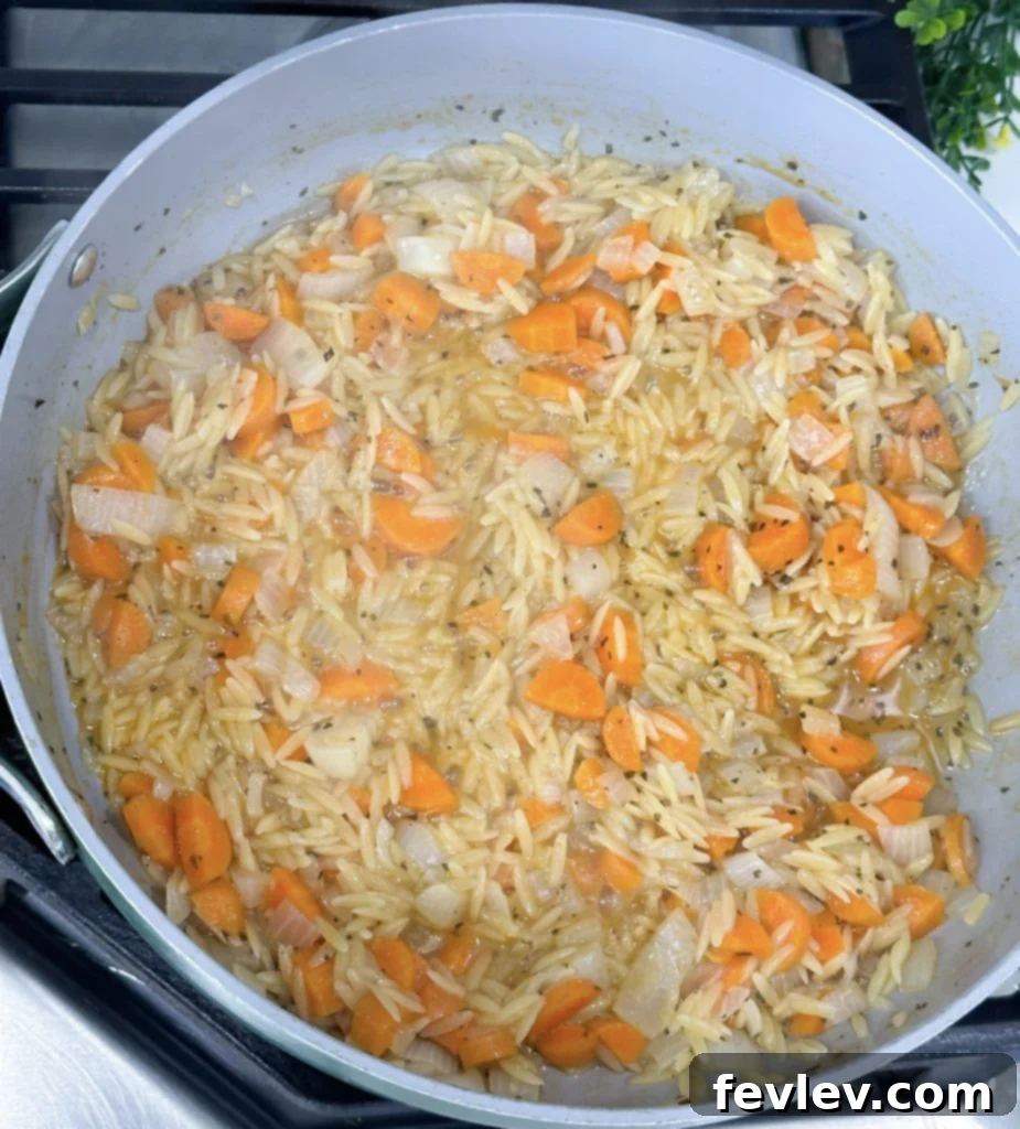 One-Pan Rotisserie Chicken and Orzo 5 rotisserie chicken with orzo skillet