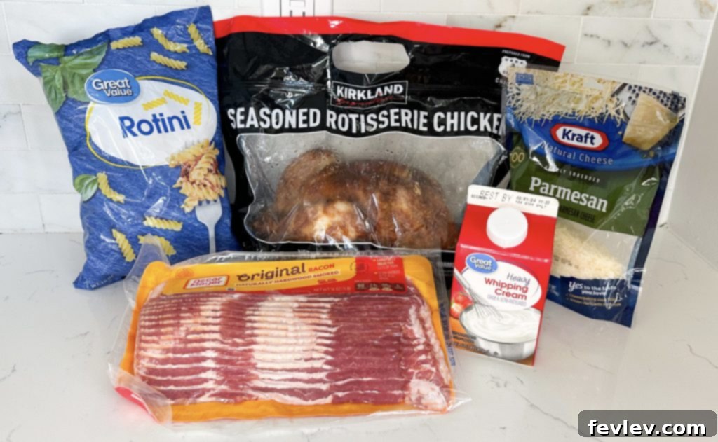 Ultimate Rotisserie Chicken Bacon Alfredo 2 rotisserie chicken bacon alfredo ingredients