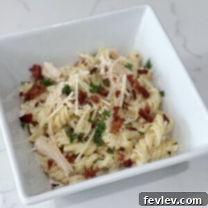 rotisserie chicken bacon alfredo final dish
