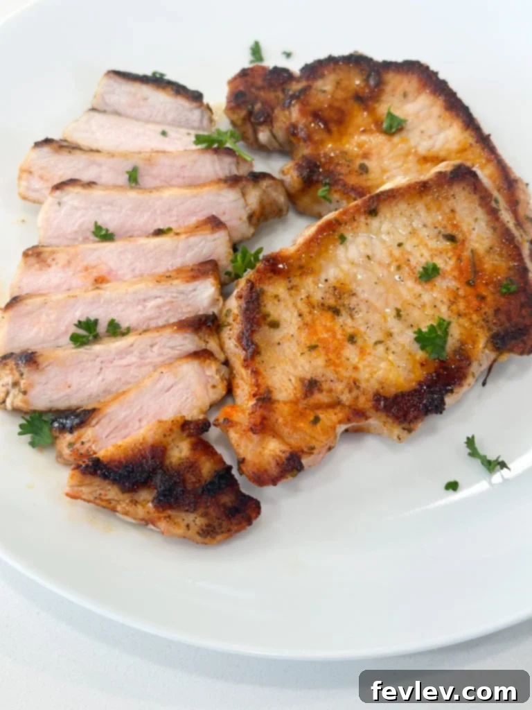 Seared ranch pork chops