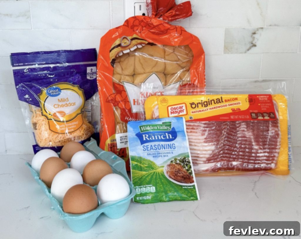 Grab-and-Go Breakfast Bites 2 Selection of fresh ingredients for making breakfast sliders