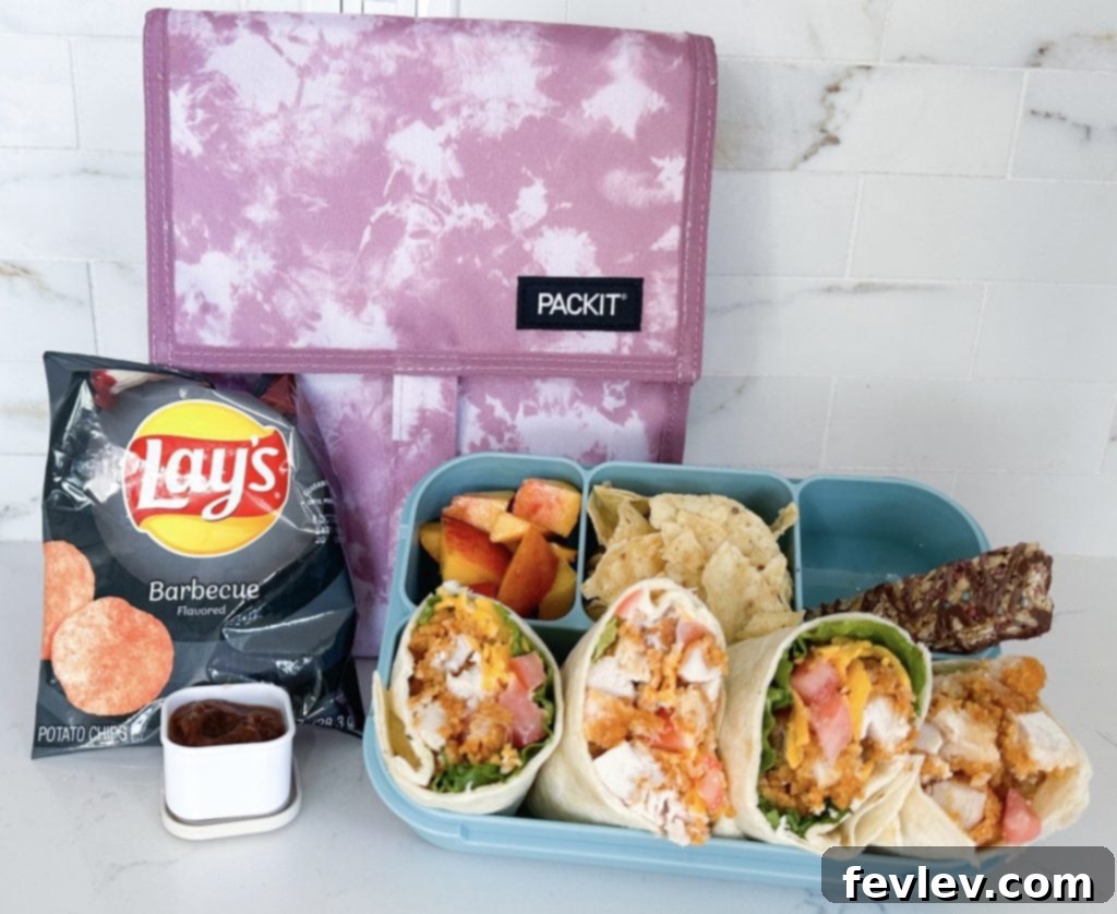 5 Fast and Flavorful Back-to-School Lunches 6 Fresh ranch chicken wraps filled with chicken, lettuce, tomato, and cheese