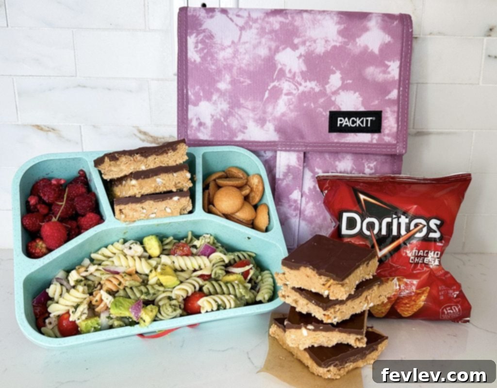 5 Fast and Flavorful Back-to-School Lunches 7 Creamy avocado chicken pasta salad with rotini, tomatoes, and basil