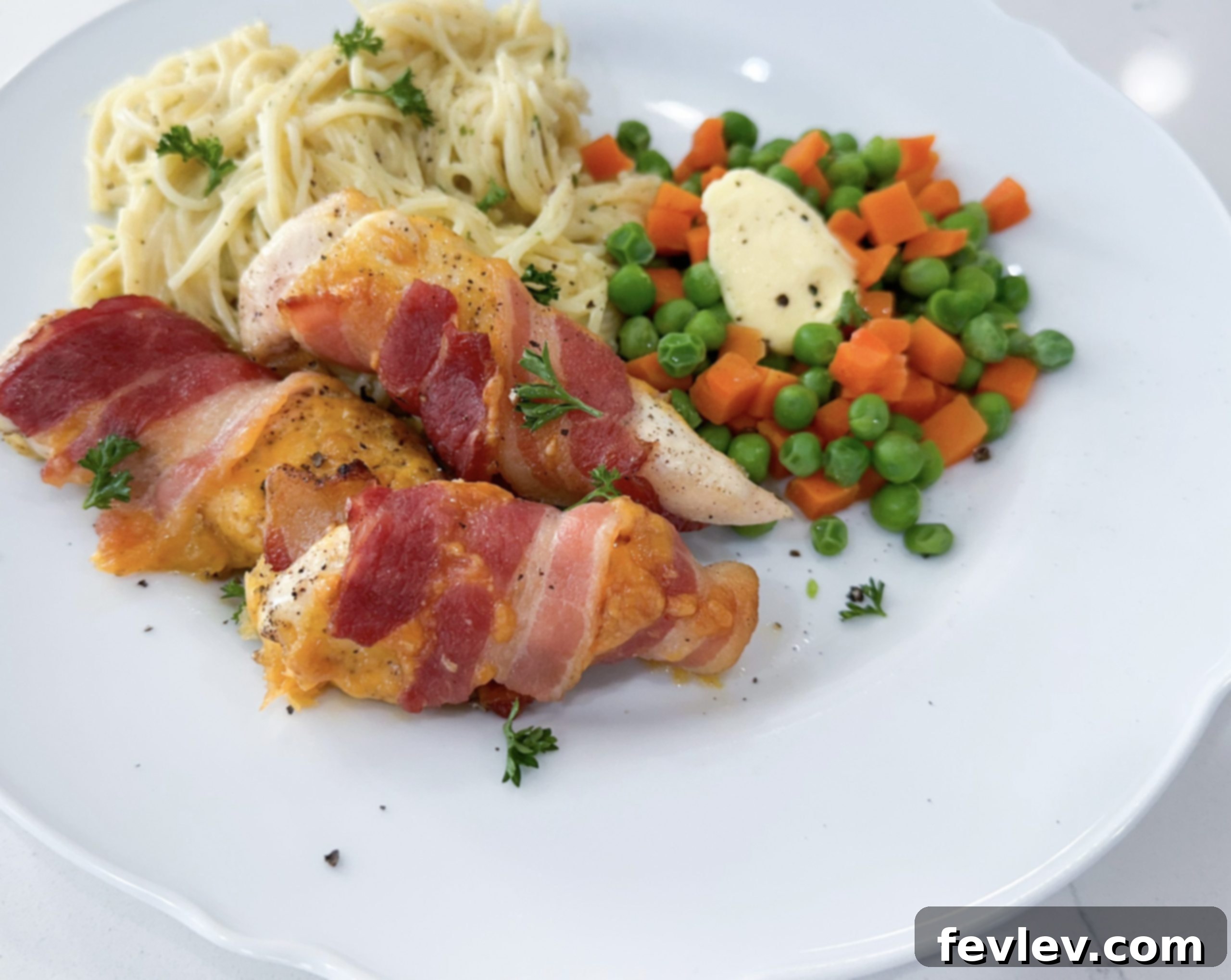 bacon wrapped chicken serving