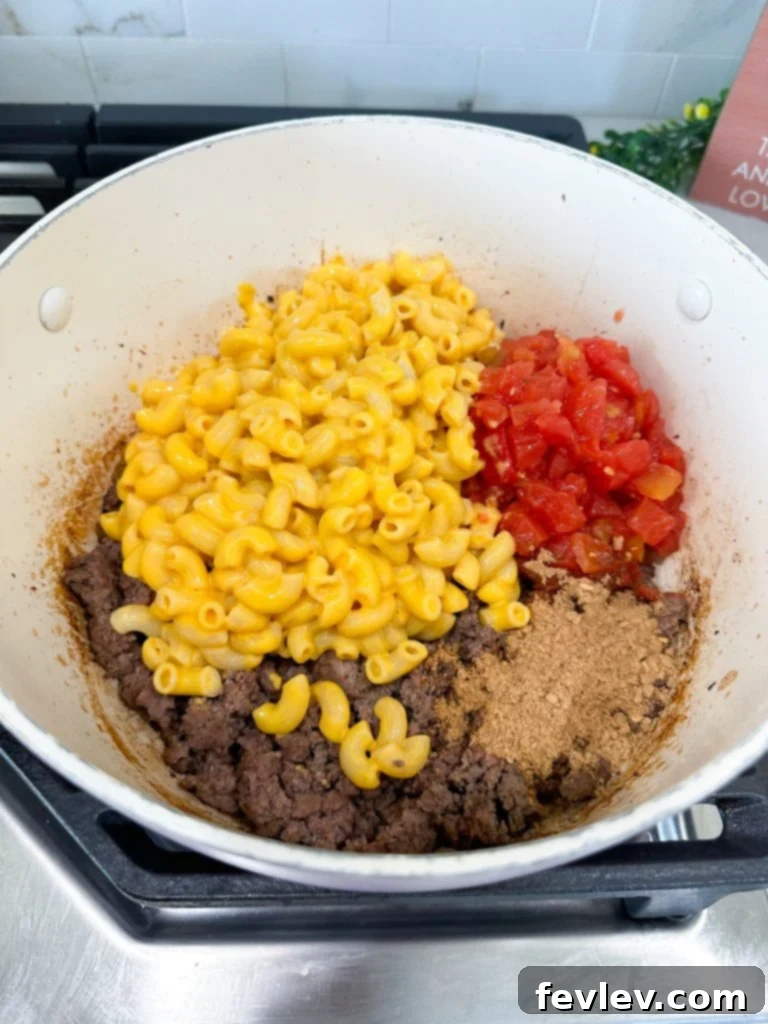 Quick and Easy Taco Mac 5 3 ingredient taco mac cooking step 3