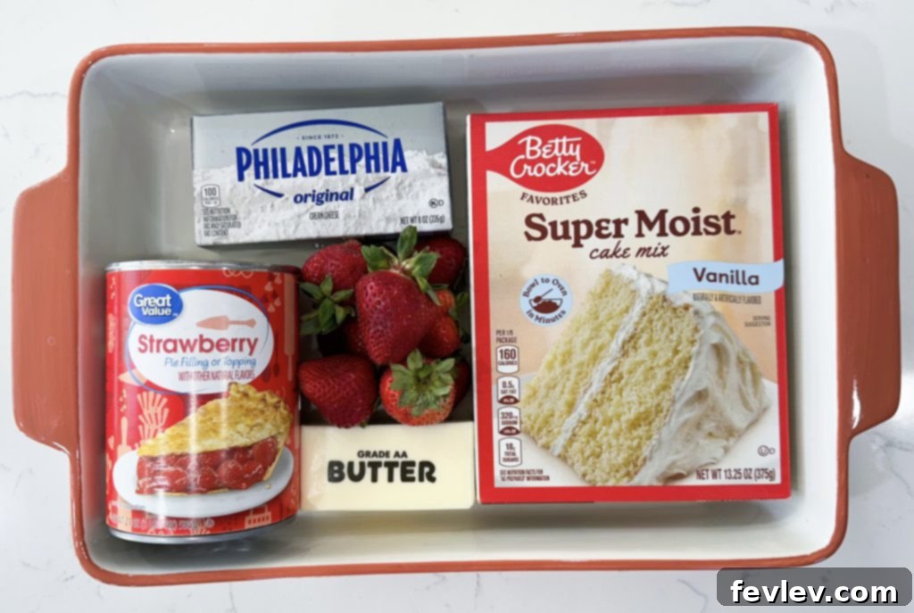 Strawberry Cheesecake Dump Cake