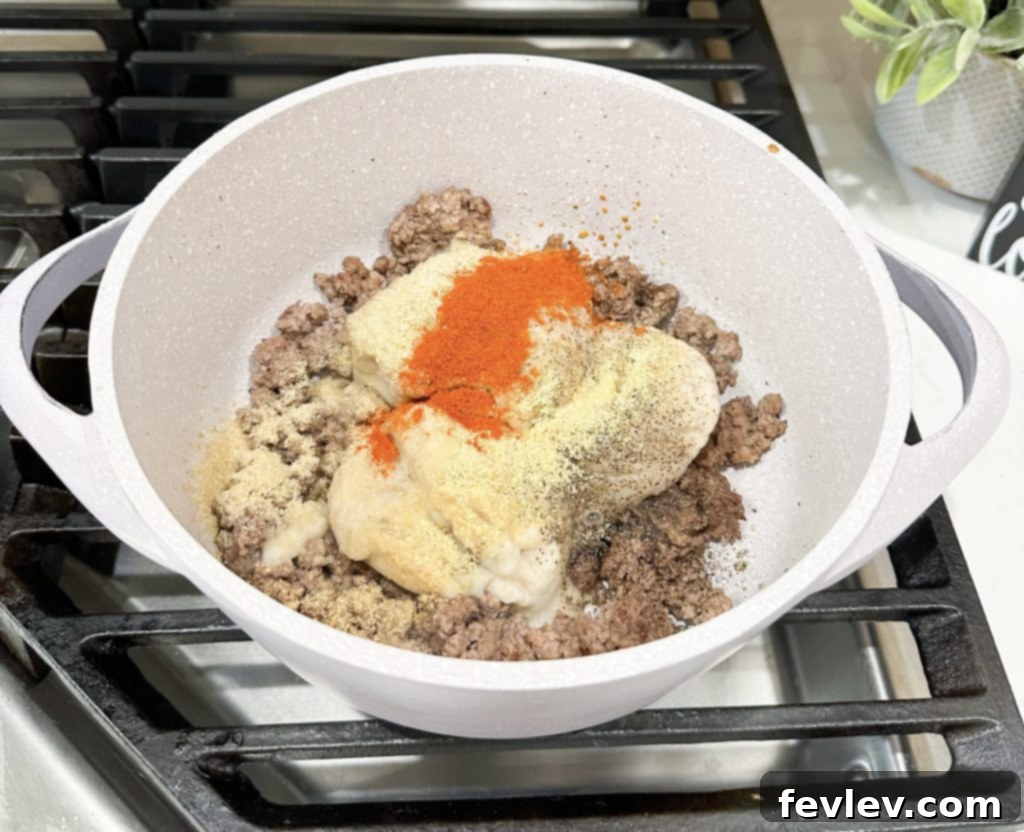 browning ground beef for tater tot casserole