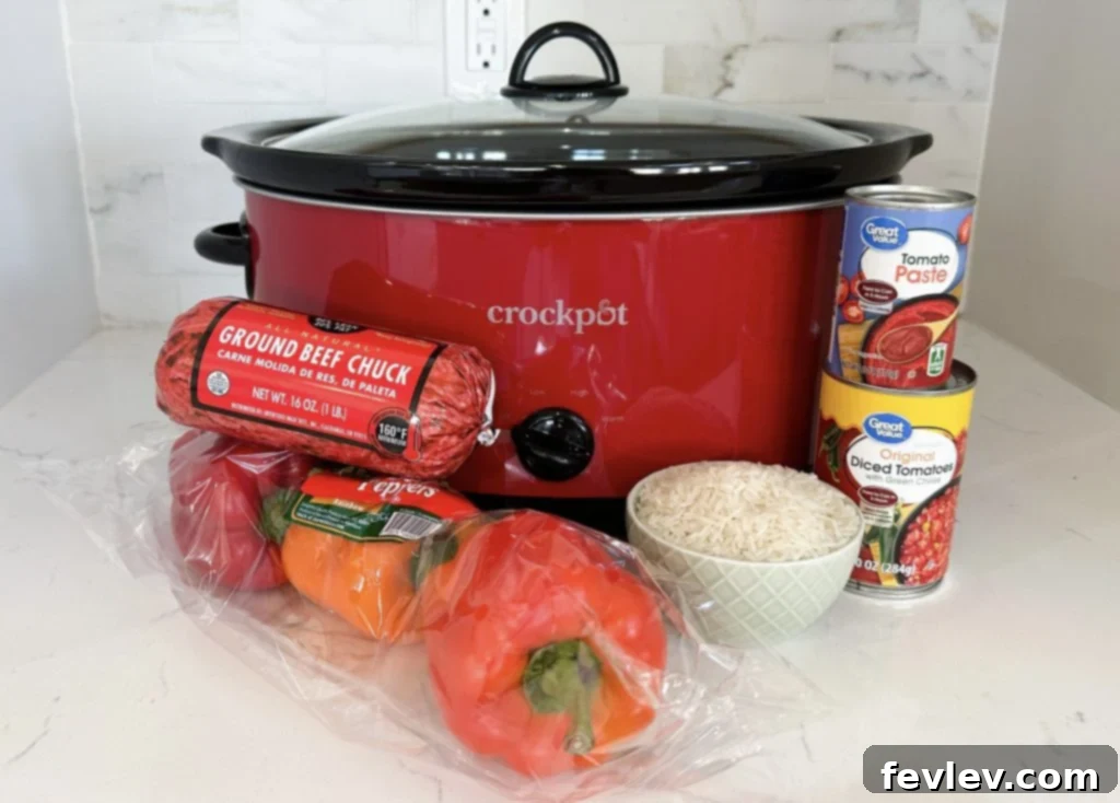 Effortless Stuffed Pepper Delight 2 slow cooker stuffed peppers