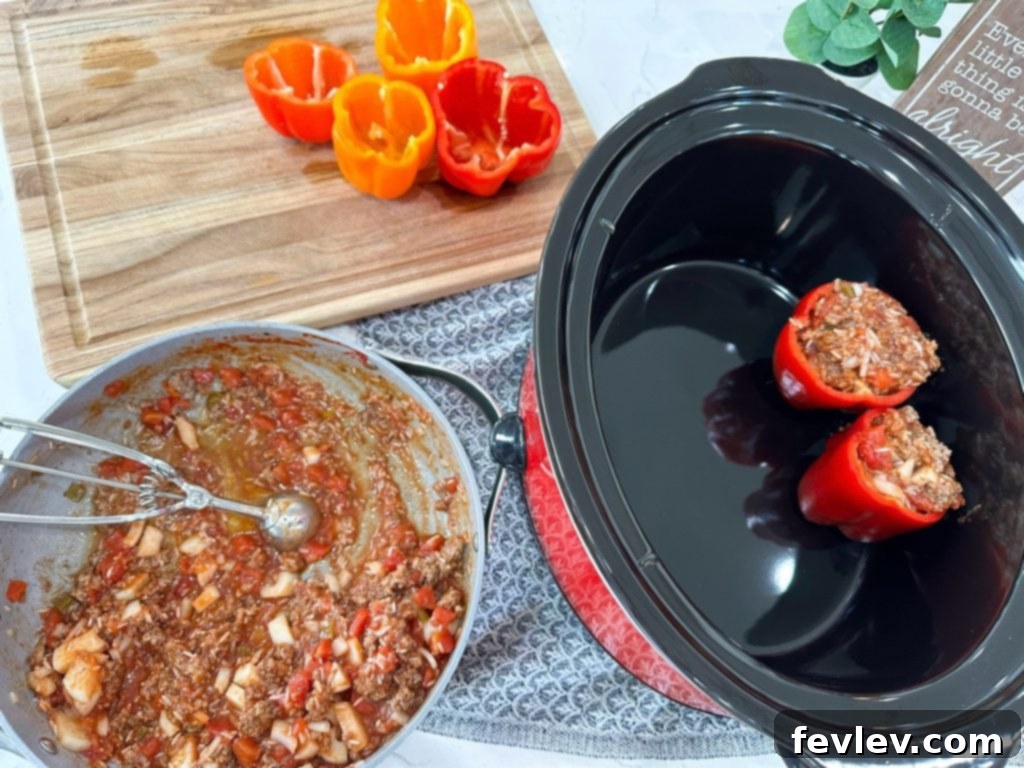 Effortless Stuffed Pepper Delight 5 slow cooker stuffed peppers