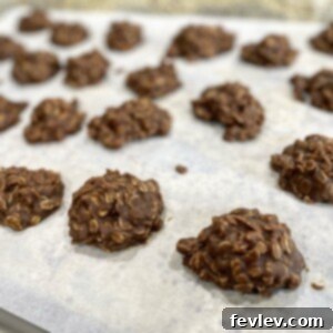 Classic No-Bake Cookies with chocolate and peanut butter